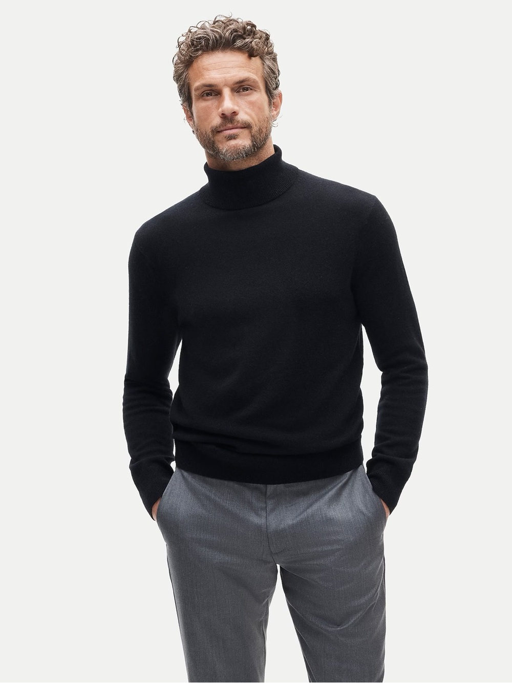 JCrew Men's Black Cashmere Turtleneck Sweater XL